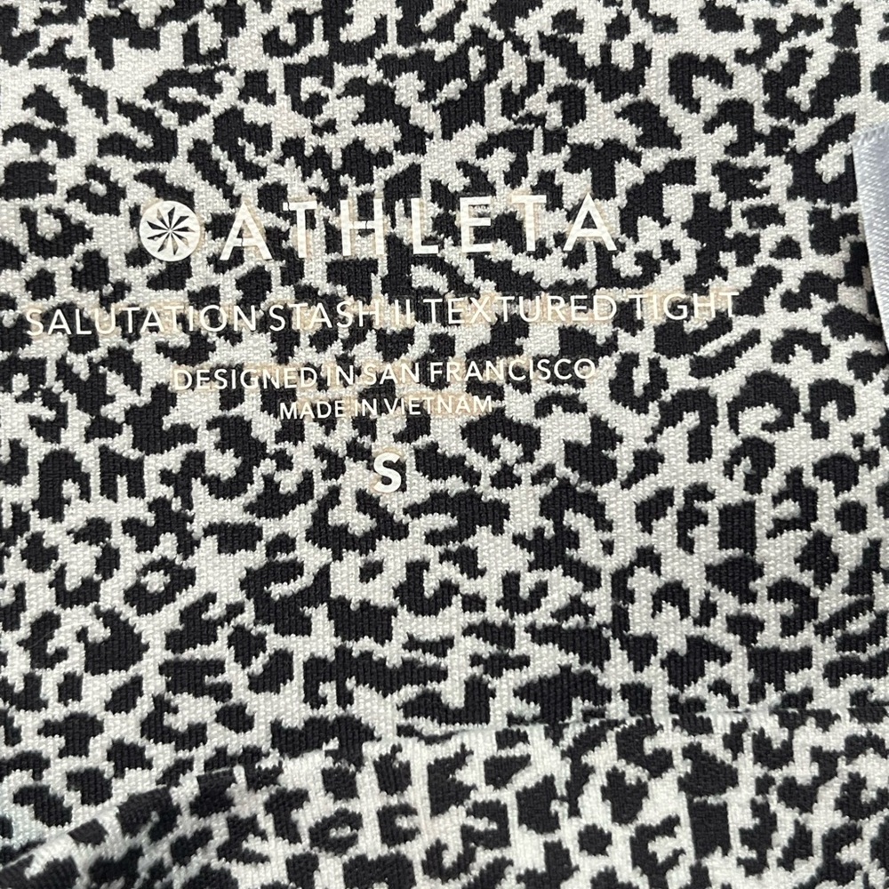 Athleta Black and White Animal Print Leggings